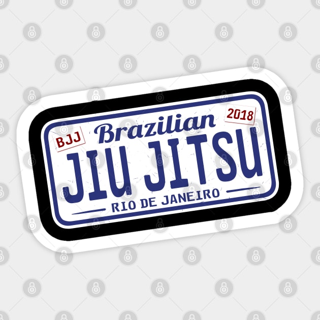 BRAZILIAN JIU JITSU - FUNNY JIU JITSU LICENSE PLATE Sticker by ShirtFace